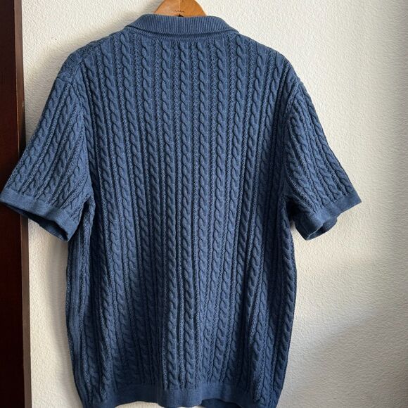 J.Crew Cable Knit Button Cardigan Blue L Men's Classic/Preppy/Grandpa - Picture 6 of 6